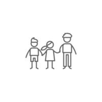 Siblings, family vector icon