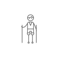 Prosthesis, physiotherapy, man vector icon