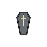 coffin colored vector icon