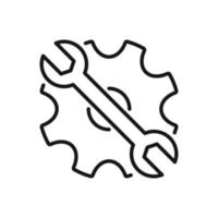 Editable Icon of Wrench and Cogwheel, Setup or Settings Icon, Vector illustration isolated on white background. using for Presentation, website or mobile app