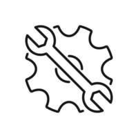 Editable Icon of Wrench and Cogwheel, Setup or Settings Icon, Vector illustration isolated on white background. using for Presentation, website or mobile app