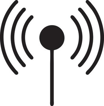 Signal communication information connection wireless icon symbol vector image, illustration of the network wifi in black image. EPS 10