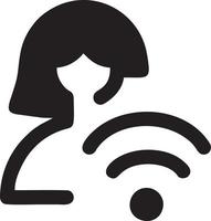 Signal communication information connection wireless icon symbol vector image, illustration of the network wifi in black image. EPS 10