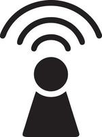 Signal communication information connection wireless icon symbol vector image, illustration of the network wifi in black image. EPS 10