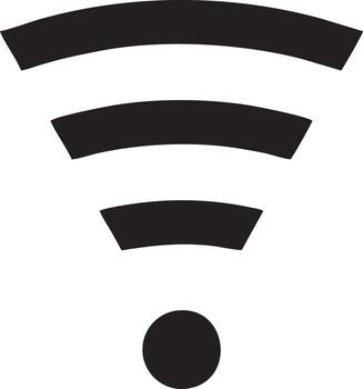 señal comunicación información conexión inalámbrico icono símbolo vector imagen, ilustración de el red Wifi en negro imagen. eps 10