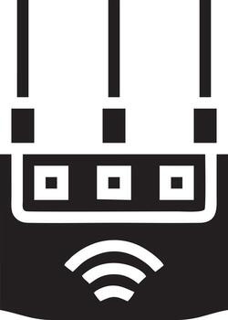 Signal communication information connection wireless icon symbol vector image, illustration of the network wifi in black image. EPS 10