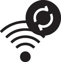 Signal communication information connection wireless icon symbol vector image, illustration of the network wifi in black image. EPS 10