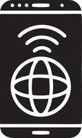 Signal communication information connection wireless icon symbol vector image, illustration of the network wifi in black image. EPS 10