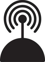 Signal communication information connection wireless icon symbol vector image, illustration of the network wifi in black image. EPS 10