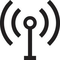 Signal communication information connection wireless icon symbol vector image, illustration of the network wifi in black image. EPS 10