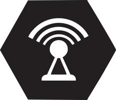 Signal communication information connection wireless icon symbol vector image, illustration of the network wifi in black image. EPS 10