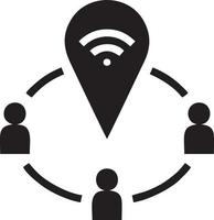 Signal communication information connection wireless icon symbol vector image, illustration of the network wifi in black image. EPS 10