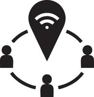 Signal communication information connection wireless icon symbol vector image, illustration of the network wifi in black image. EPS 10