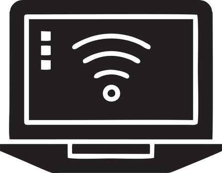 Signal communication information connection wireless icon symbol vector image, illustration of the network wifi in black image. EPS 10