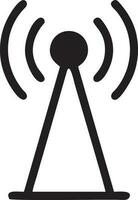 Signal communication information connection wireless icon symbol vector image, illustration of the network wifi in black image. EPS 10