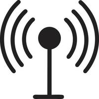 Signal communication information connection wireless icon symbol vector image, illustration of the network wifi in black image. EPS 10