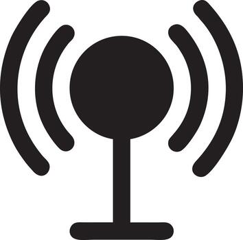 Signal communication information connection wireless icon symbol vector image, illustration of the network wifi in black image. EPS 10