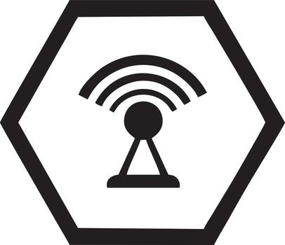 Signal communication information connection wireless icon symbol vector image, illustration of the network wifi in black image. EPS 10