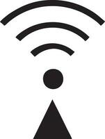 Signal communication information connection wireless icon symbol vector image, illustration of the network wifi in black image. EPS 10