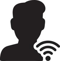 Signal communication information connection wireless icon symbol vector image, illustration of the network wifi in black image. EPS 10