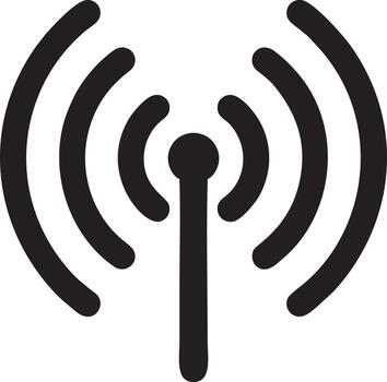 Signal communication information connection wireless icon symbol vector image, illustration of the network wifi in black image. EPS 10