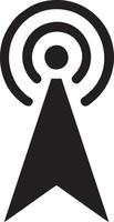 Signal communication information connection wireless icon symbol vector image, illustration of the network wifi in black image. EPS 10