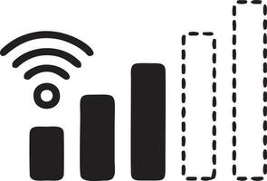 Signal communication information connection wireless icon symbol vector image, illustration of the network wifi in black image. EPS 10