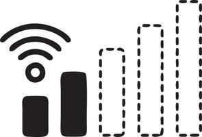 Signal communication information connection wireless icon symbol vector image, illustration of the network wifi in black image. EPS 10