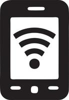 Signal communication information connection wireless icon symbol vector image, illustration of the network wifi in black image. EPS 10