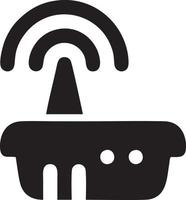 Signal communication information connection wireless icon symbol vector image, illustration of the network wifi in black image. EPS 10