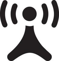 Signal communication information connection wireless icon symbol vector image, illustration of the network wifi in black image. EPS 10