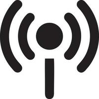 Signal communication information connection wireless icon symbol vector image, illustration of the network wifi in black image. EPS 10