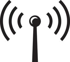 Signal communication information connection wireless icon symbol vector image, illustration of the network wifi in black image. EPS 10