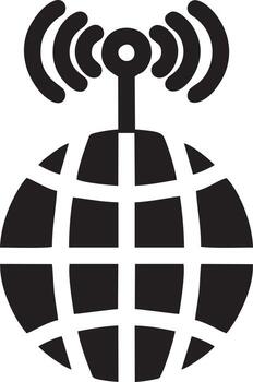 Signal communication information connection wireless icon symbol vector image, illustration of the network wifi in black image. EPS 10