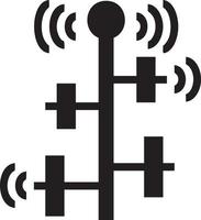 Signal communication information connection wireless icon symbol vector image, illustration of the network wifi in black image. EPS 10