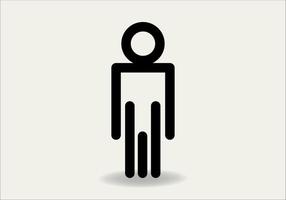 Man Icon Illustration. Flat simple grey symbol on white background with shadow vector