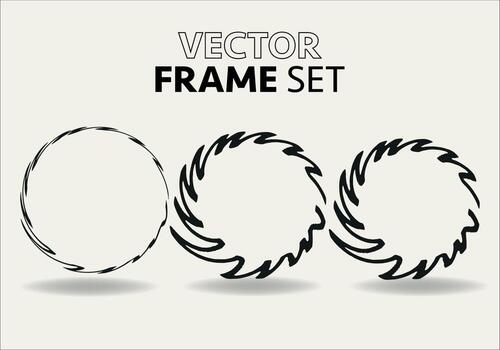 mano dibujado círculos bosquejo marco vector colocar. rondas Escribiendo línea círculos vector ilustraciones.