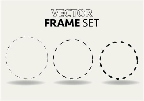 Hand drawn circles sketch frame vector set. Rounds scribble line circles. Vector illustrations.