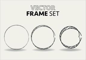 Hand drawn circles sketch frame vector set. Rounds scribble line circles. Vector illustrations.