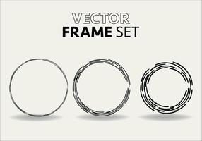 Hand drawn circles sketch frame vector set. Rounds scribble line circles. Vector illustrations.