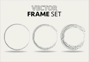 Hand drawn circles sketch frame vector set. Rounds scribble line circles. Vector illustrations.