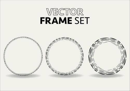 Hand drawn circles sketch frame vector set. Rounds scribble line circles. Vector illustrations.