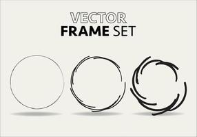 Hand drawn circles sketch frame vector set. Rounds scribble line circles. Vector illustrations.