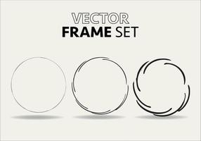 Hand drawn circles sketch frame vector set. Rounds scribble line circles. Vector illustrations.