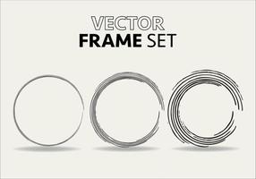 Hand drawn circles sketch frame vector set. Rounds scribble line circles. Vector illustrations.