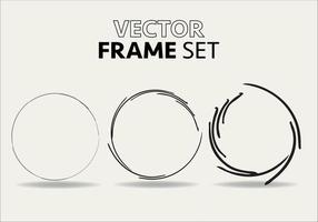 Hand drawn circles sketch frame vector set. Rounds scribble line circles. Vector illustrations.