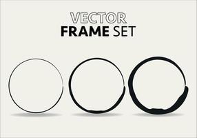 Hand drawn circles sketch frame vector set. Rounds scribble line circles. Vector illustrations.