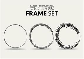 Hand drawn circles sketch frame vector set. Rounds scribble line circles. Vector illustrations.