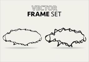 garabatear oval. dibujado a mano elipse, redondo grunge marco y encerrado en un círculo garabatear aislado icono conjunto en blanco. vector