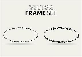 garabatear oval. dibujado a mano elipse, redondo grunge marco y encerrado en un círculo garabatear aislado icono conjunto en blanco. vector